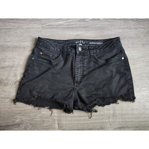 Riders‎ By Lee Womens Size 10P Mid Rise Cutoff Black Denim Jean Shorts